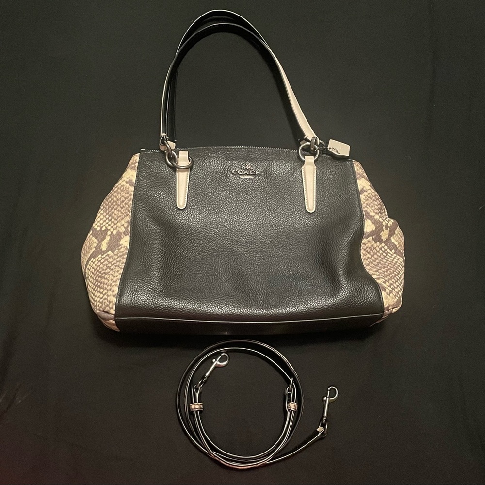 COACH | Color Block Snake Christie Carryall Purse - Picture 2 of 7